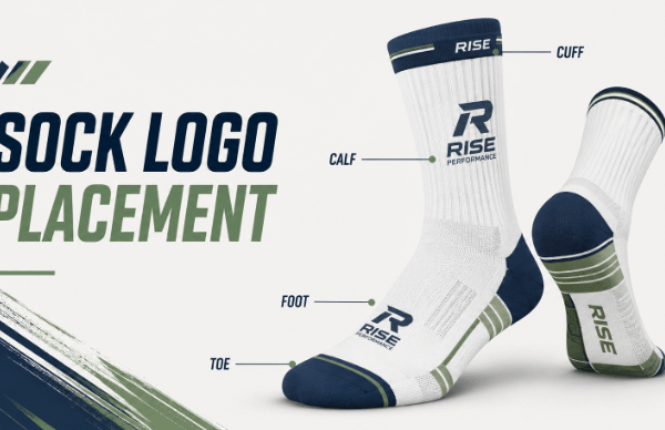 Logo Placement on Custom Socks: Calf, Cuff, Foot, and Toe Areas